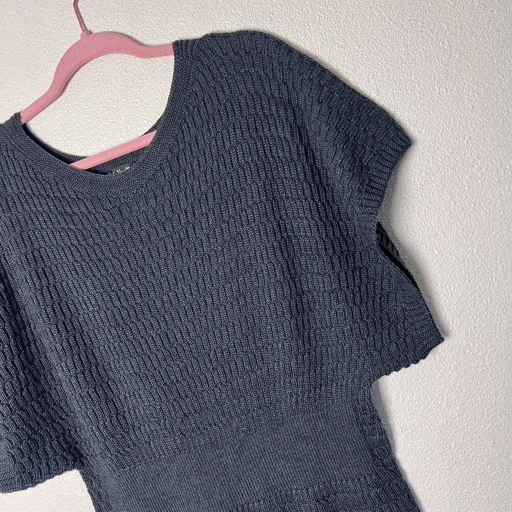 Silvia Novelli Noba Gray Merino Wool Blend Knit Dress Made in Italy Size L - Picture 3 of 8